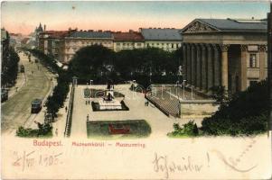 1905 Budapest VIII. Múzeum körút, Nemzeti Múzeum, villamos. Taussig Arthur 5325. (EK)