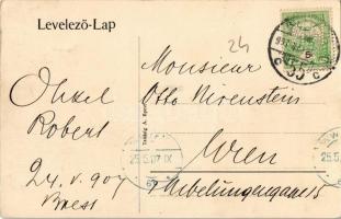 1907 Budapest VI. Váci körút (Bajcsy-Zsilinszky út), Bazilika, villamos. Taussig Arthur 8056