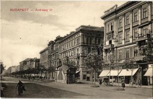 1910 Budapest VI. Andrássy út, üzletek, Földalatti vasúti megállóhely