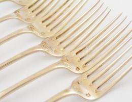 Ezüst (Ag.) közepes kanalak és villák ( 6-6 db), jelzett, összesen nettó: 397 g h:14,5 és 17 cm (6×)