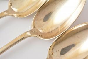 Ezüst (Ag.) közepes kanalak és villák ( 6-6 db), jelzett, összesen nettó: 397 g h:14,5 és 17 cm (6×)