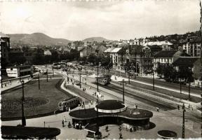 1959 Budapest II. Moszkva tér (Széll Kálmán tér), villamosok, autóbuszok. Képzőművészeti Alap