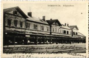 1936 Dombóvár, Újdombóvár; vasútállomás, III. oszt. étterem. László Vilmo kiadása + ÚJDOMBÓVÁR PÁLYAUDVAR pecsét