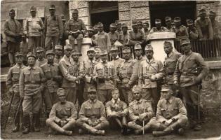 1915 Osztrák-magyar katonák csoportképe Sátoraljaújhelyen / WWI Austro-Hungarian military, K.u.K. soldiers. photo (EK)