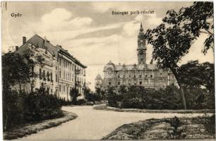 1915 Győr, Bisinger park, Apolló Kávéház, városház