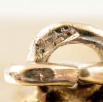 Ezüst(Ag) ónixos szett, mandzsettagomb, nyakkendőtű, jelzett, 3 db, bruttó: 11,7 g