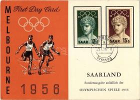 1956 Melbourne - Summer Olympics, First Day Card. Games of the XVI Olympiad / Olympischen Spiele 1956 (fa)