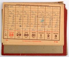 1951 "Az ötéves terv második éve" órarendes előjegyzési naptár