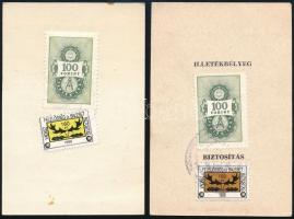 1988-1989 Pest megye, Aszód-Budapest, vadászjegy, 2 db, okmánybélyegekkel