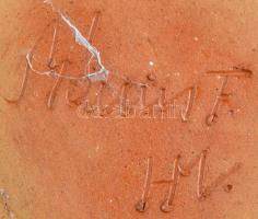 Korondi nép mintás kerámia tárgyak, 4 db, hibákkal