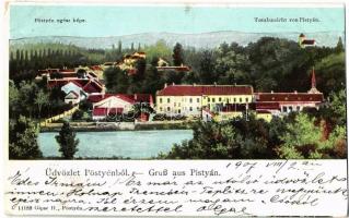 1907 Pöstyén, Pistyan, Piestany; Totalansicht / látkép. Gipsz H. / general view (EK)