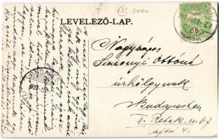 1907 Pöstyén, Pistyan, Piestany; Totalansicht / látkép. Gipsz H. / general view (EK)