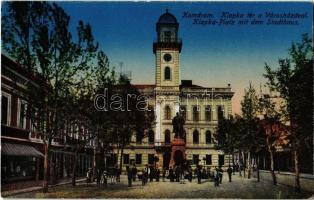 Komárom, Komárno; Klapka tér és szobor, Városháza / statue, town hall