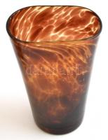 Dekoratív fújt váza, jelzés nélkül, hibátlan, m: 20 cm