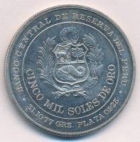 Peru 1979. 5000S Ag "Iquique-i tengeri csata" T:1-
Peru 1979. 5000 Soles Ag "Battle ...