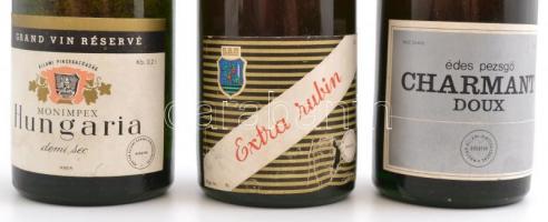 cca 1980 3 db kis méretű bontatlan pezsgő