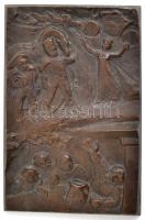 Kincses Mária (1926-1988): Vitéz Háry János. Bronz falikép, jelzett, kis hibával, 32×21 cm