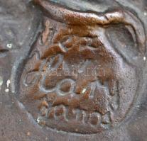 Kincses Mária (1926-1988): Vitéz Háry János. Bronz falikép, jelzett, kis hibával, 32×21 cm