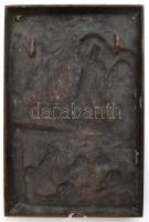 Kincses Mária (1926-1988): Vitéz Háry János. Bronz falikép, jelzett, kis hibával, 32×21 cm