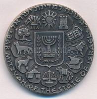 Izrael 1961. Bar-micvó jelzett Ag emlékérem (30,06g/0.935/35mm) T:2  Israel 1961. Bar-mitzvah hallmarked Ag commemorative medal (30,06g/0.935/35mm) C:XF