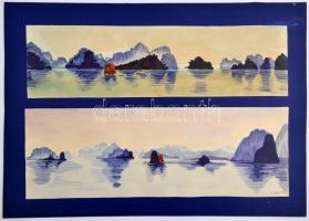 Tavaszy Noémi (1927-2018) : 4 linó és 6 db egyedi technikájú alkotása, jelzettek, 15×22-60×40 cm