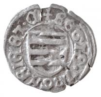 1429-1436. Denár Ag Zsigmond (0,52g) T:2,2- rep. Hungary 1429-1436. Denar Ag Sigismund (0,52g) C:XF,VF crack Huszár: 578., Unger I.: 450.c