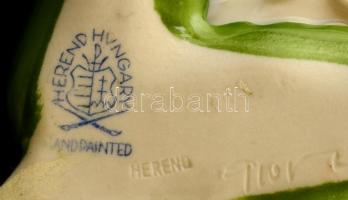 Herendi rózsa. Kézzel festett, jelzett, hibátlan. 9x5 cm