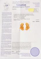 18k arany fülbevaló klipsz 2 nagyobb (0,46K) és 8 kisebb (0,26K) gyémánttal 15,57 g Dobozában, certi...