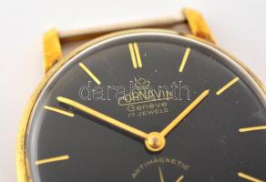 Új állapotú, nem használt, fekete számlapos mechanikus Cornavin férfi karóra, működő, szép állapotba...