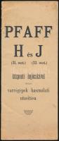 1912 Pfaff H. és J. (31. oszt.) és (32. oszt.) központi hajócskával ellátott varrógépek használati u...