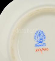 Herendi népi virágmintás kis tálka és mini váza, kézzel festett, jelzett, hibátlan, d: 9 cm, m: 6,5 ...