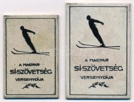 DN Magyar Síszövetség versenydíja fém emlékérem (2x)(41,5x62mm; 49x72mm) T:2