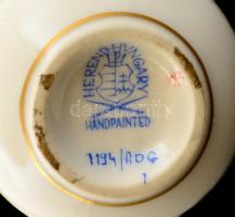 Herendi Apponyi mintás kis hamutálka és mini váza, kézzel festett, jelzett, minimális kopásnyomokkal...