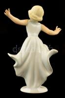 Schaubachkunst porcelán táncoslány, kézzel festett, jelzett, kis kopásnyomokkal, m: 15 cm