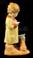 Wagner & Apel porcelán kisfiú, kézzel festett, jelzett, hibátlan, m: 15 cm