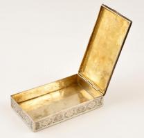 Antik ezüst (Ag.) szivartartó, poncolt, jelzett, 13,5×8 cm, nettó: 267 g