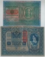 1902-1917. 5db klf magyar korona bankjegy T:I-,III,III-