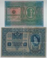 1902-1917. 5db klf magyar korona bankjegy T:I-,III,III-