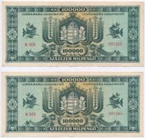 1946. 100.000MP (2x) sorszámkövető T:III szép papír