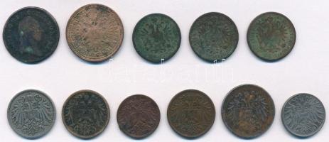 Ausztria 1783-1859. 5db-os rézkrajcár tétel + 1893-1918. 6db-os Heller tétel T:2-3
Austria 1783-185...