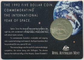 Ausztrália 1992. 5$ Al-Br "Nemzetközi Űr éve" díszkiadásban T:1 Australia 1992. 5 Dollars Al-Br "International Year of Space" in original case C:UNC