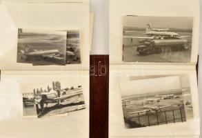 cca 1950-1970 Nagyrészt repülőgépeket (pl.: Tu-144-et) ábrázoló Malévos, Ferihegyi repülőtéren készü...