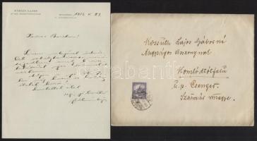 1920-1938 Kossuth Lajos Gáborné Kossuth Margit részére szóló levél, és más papírok, közte Fábián Laj...