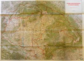 1942 Csonka Magyarország áttekintő térképe, 1:750000, M. Kir. Honvéd Térképészeti Intézet, a hajtások mentén kis szakadásokkal, 86x116 cm.