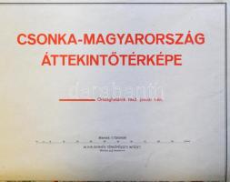 1942 Csonka Magyarország áttekintő térképe, 1:750000, M. Kir. Honvéd Térképészeti Intézet, a hajtáso...