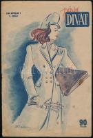 cca 1944 Párisi Divat, 1944. ápr. 1. 7. sz. +Szerk.: Somfay Margit, foltos borítóval, 31 p.+ Kb. 40 db divat illusztráció, 30x16 cm és 21x15 cm közötti méretben