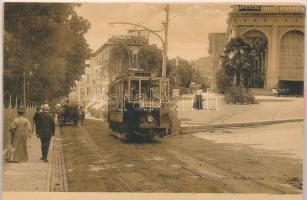 Abbazia, Opatija; képeslapfüzet 19 lappal horvát városokkal, villamos / postcard booklet with 19 postcard from Croatia, tram