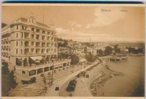 Abbazia, Opatija; képeslapfüzet 19 lappal horvát városokkal, villamos / postcard booklet with 19 pos...