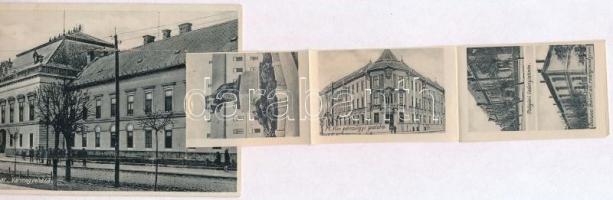 Balassagyarmat, Vármegyeháza. leporellólap, benne: Vasútállomás, Városháza, üzletek, Mária Valéria k...