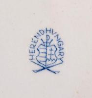 Herendi virág, gomba és rovarmintás hamutartó. Kézzel festett, jelzett, hibátlan 15 cm